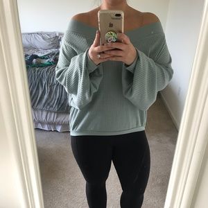 Off the Shoulder Waffle Tee